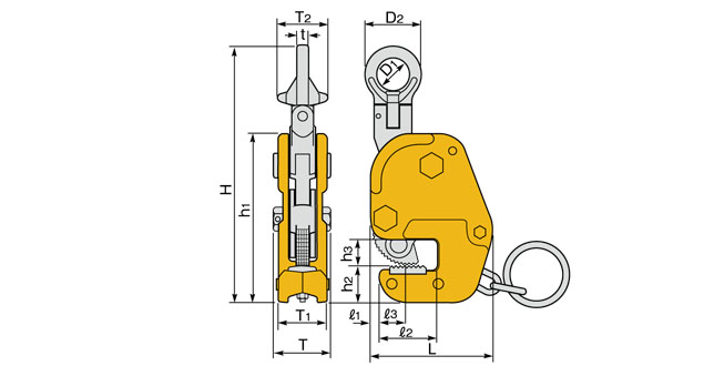 GVC-EN自在型鋼吊鉗尺寸 GVC-EN自在型鋼吊鉗尺寸